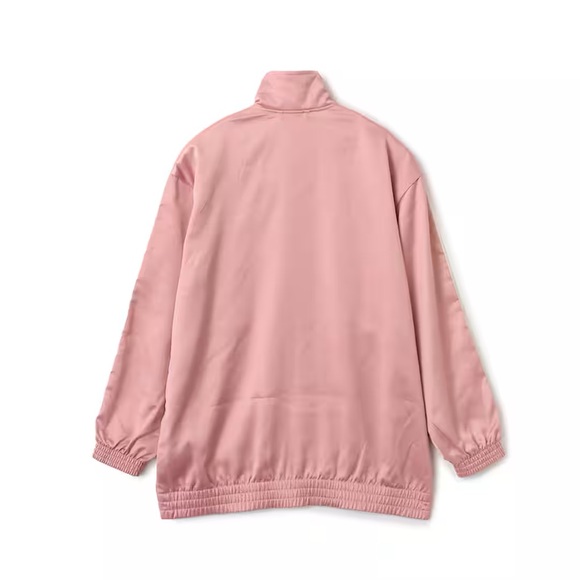 Adidas Originals Satin Firebird Track Top Wonder Mauve  Ruffle 3-Stripes KC8812 - Picture 2 of 5